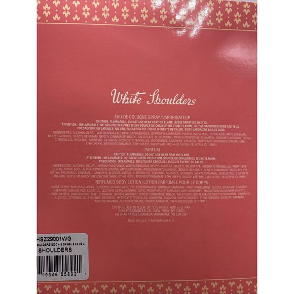 White Shoulders Perfume Gift Set Boxed NEW 4.5 Fl Oz Eau de Cologne Mini Lotion - Picture 7 of 9
